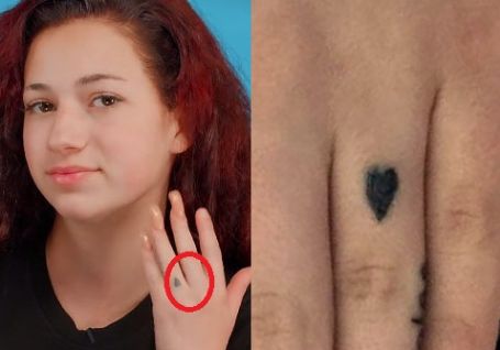 heart shaped tattoo on danielle's left hand 